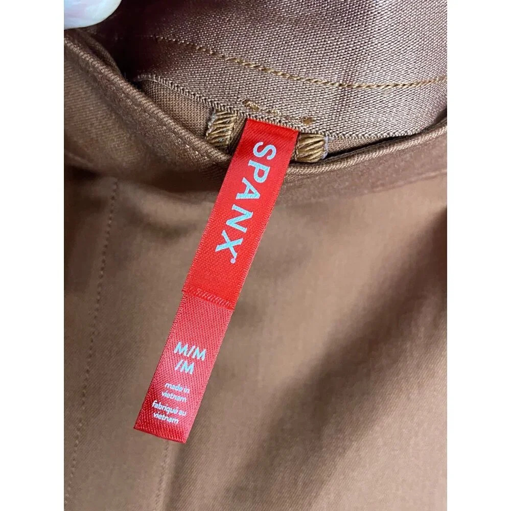 NWT SPANX Womens On The Go Ankle Slim Straight Pants Bronze Glow-sz Medium - Picture 8 of 10